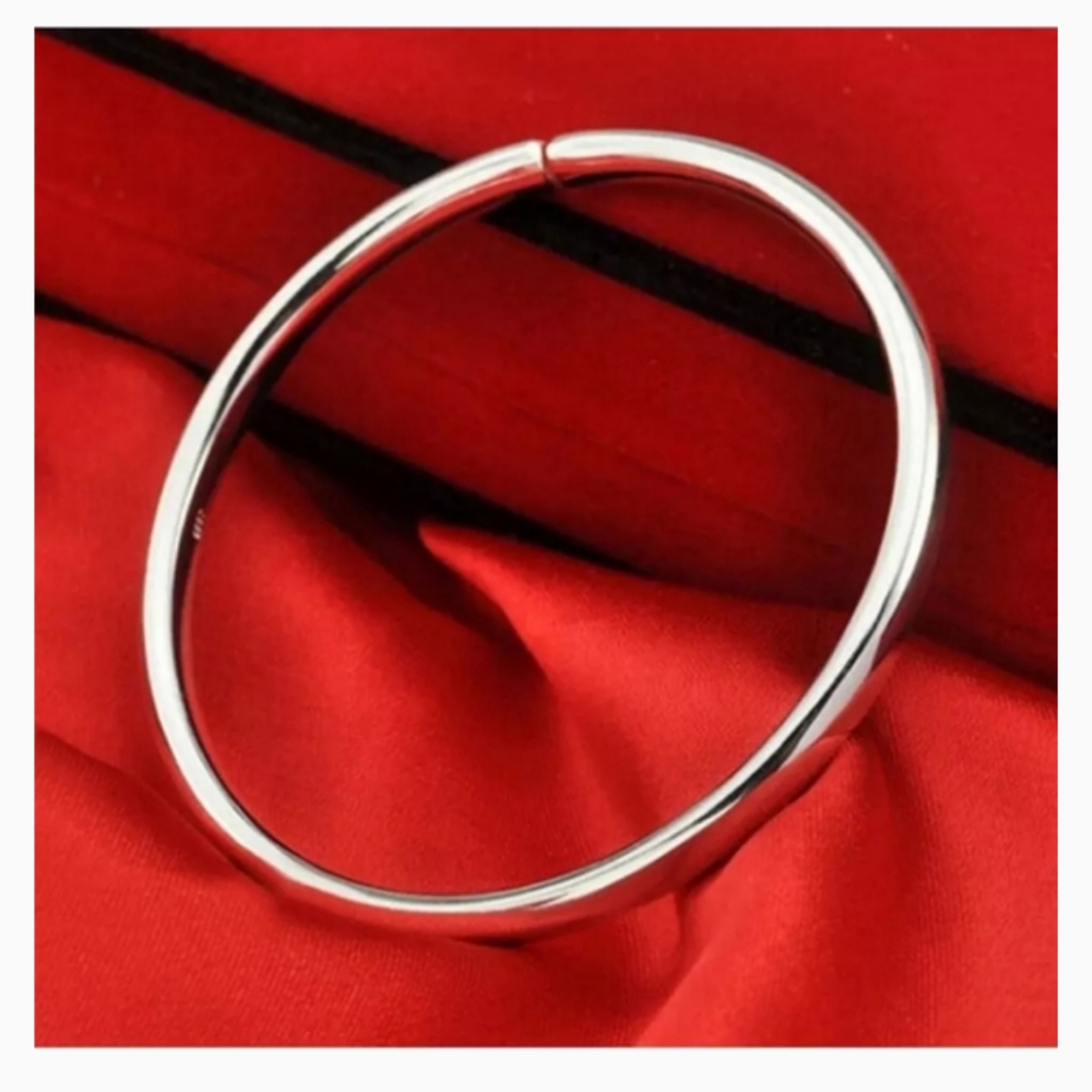 SOLD OUT RESTOCKING!! 925 Silver Smooth Cuff Bangle Bracelet - Picture 3 of 16